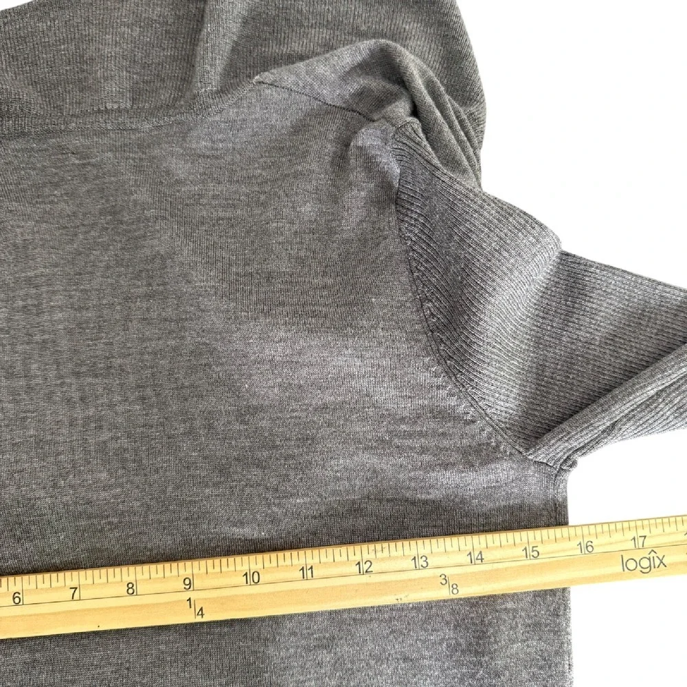 Kinross Cashmere Ruffle Open‎ Front Cardigan Sweater Size XS Gray Cozy Knit